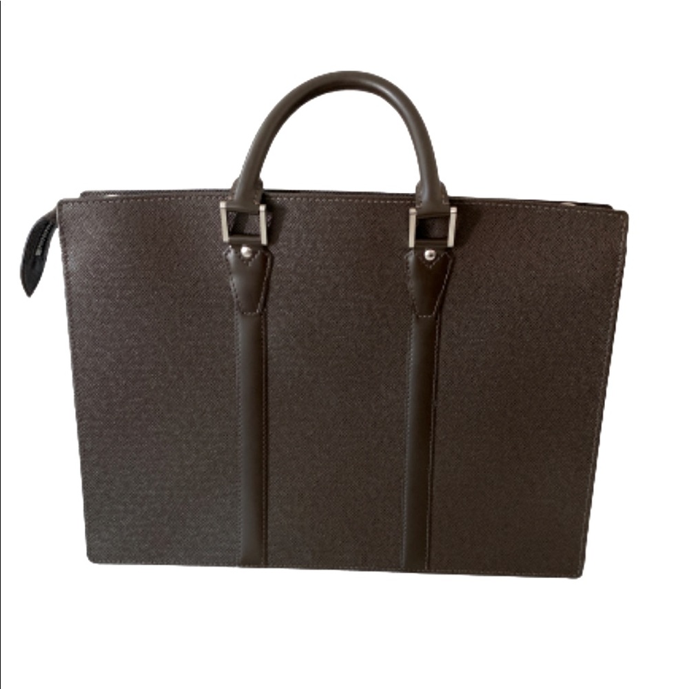 The Louis Vuitton Taiga Leather Lozan Briefcase